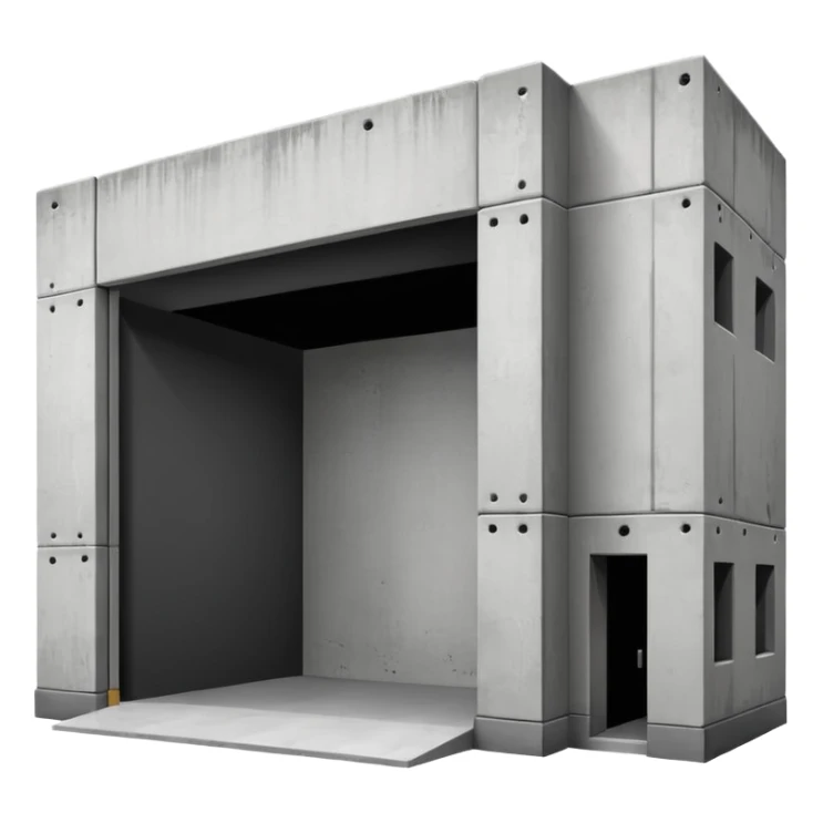 a 2d warehouse in black and white for a report sticker