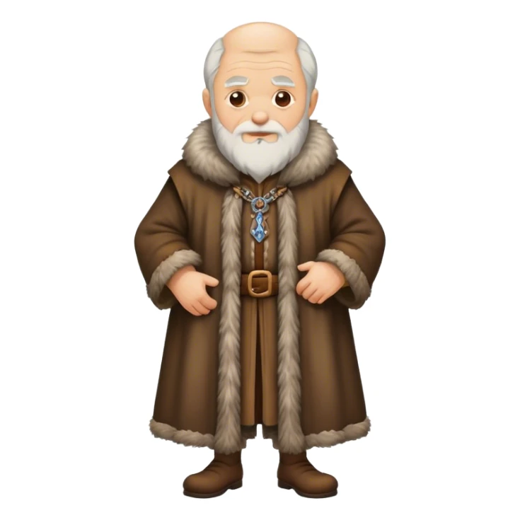 Old man wear Medieval fur coat sticker