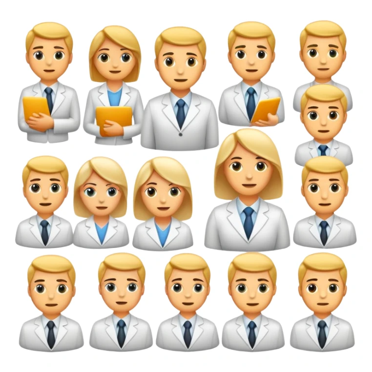 Design a cohesive and professional emoji package tailored to the daily workflows, emotions, and challenges of sales managers. The emojis should reflect common scenarios in sales leadership, team motivation, client interactions, and sales processes. sticker