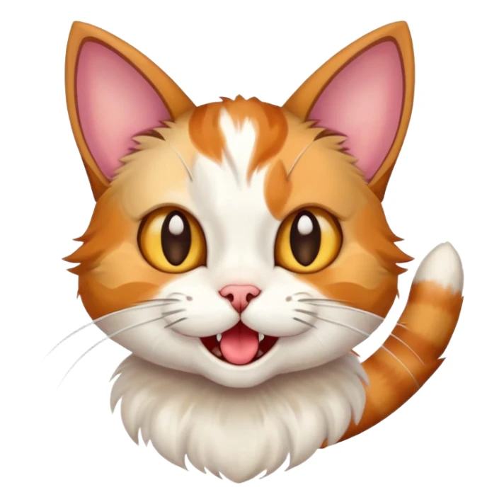 Cat with a big mouth and big ears  sticker