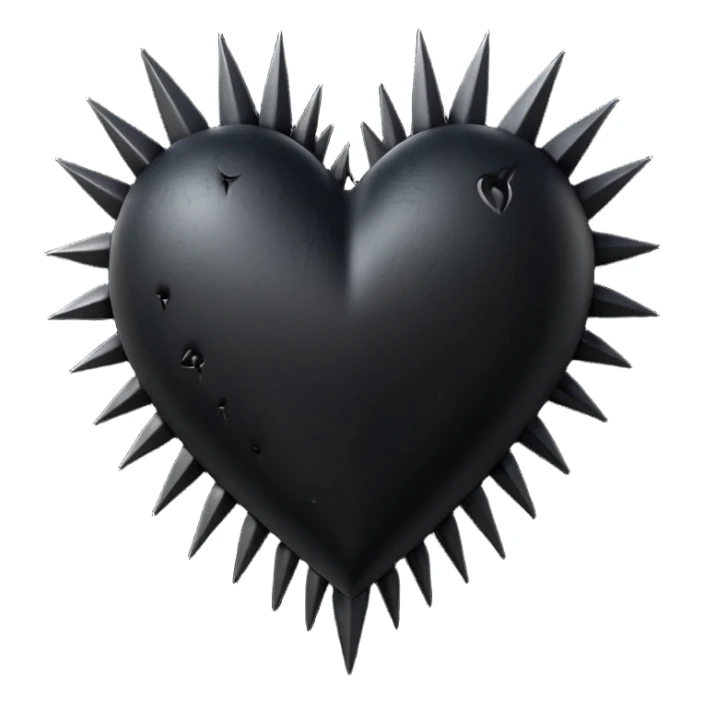 gothic black heart with organic black spikes sticker