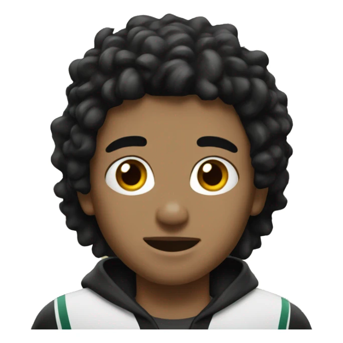 Boy with black hair eagles fan sticker