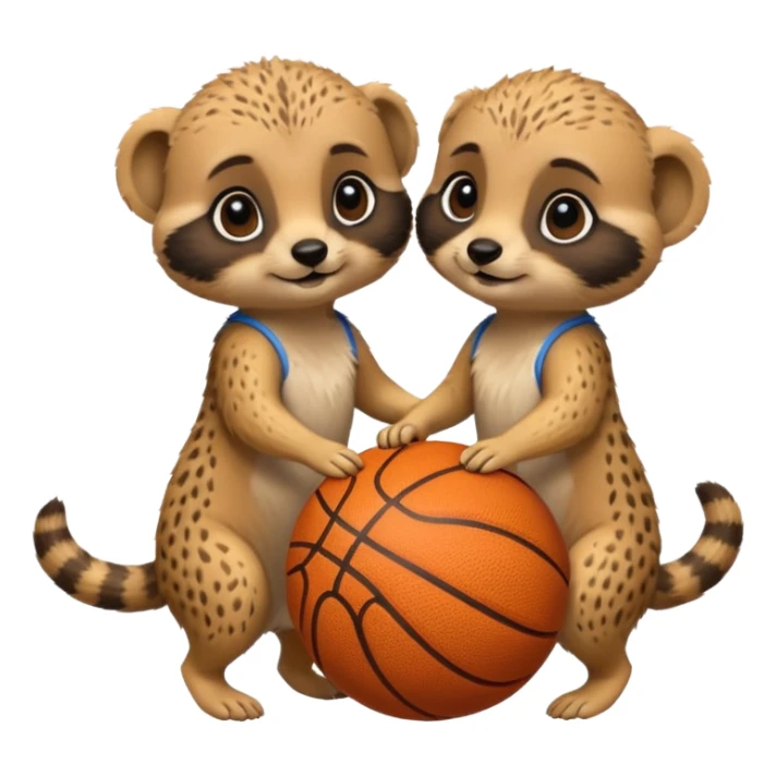 Baby meerkats playing basktball sticker
