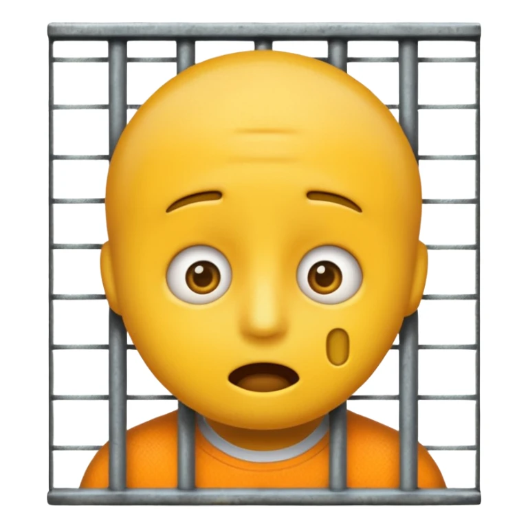 staunendes Emoji im Gefängnis sticker
