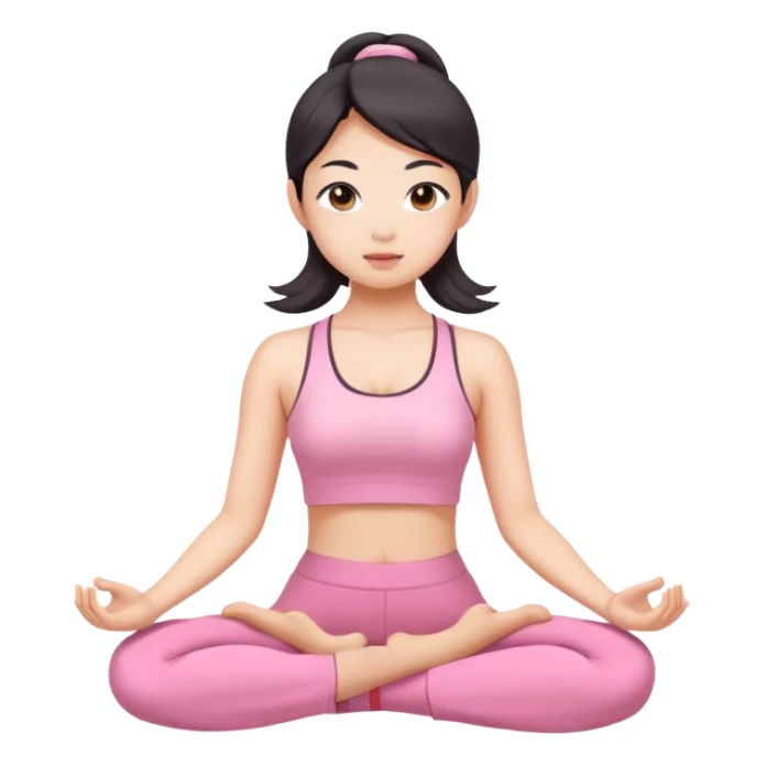asian yoga girl light pink clothes  sticker