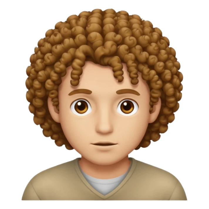 Silence emoji with curly hair man sticker