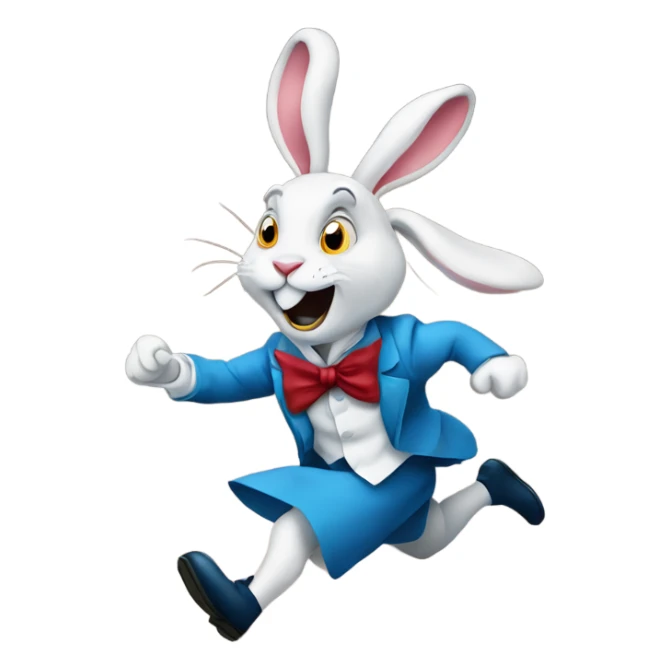 Alice in wonderland rabbit running late for important date  sticker