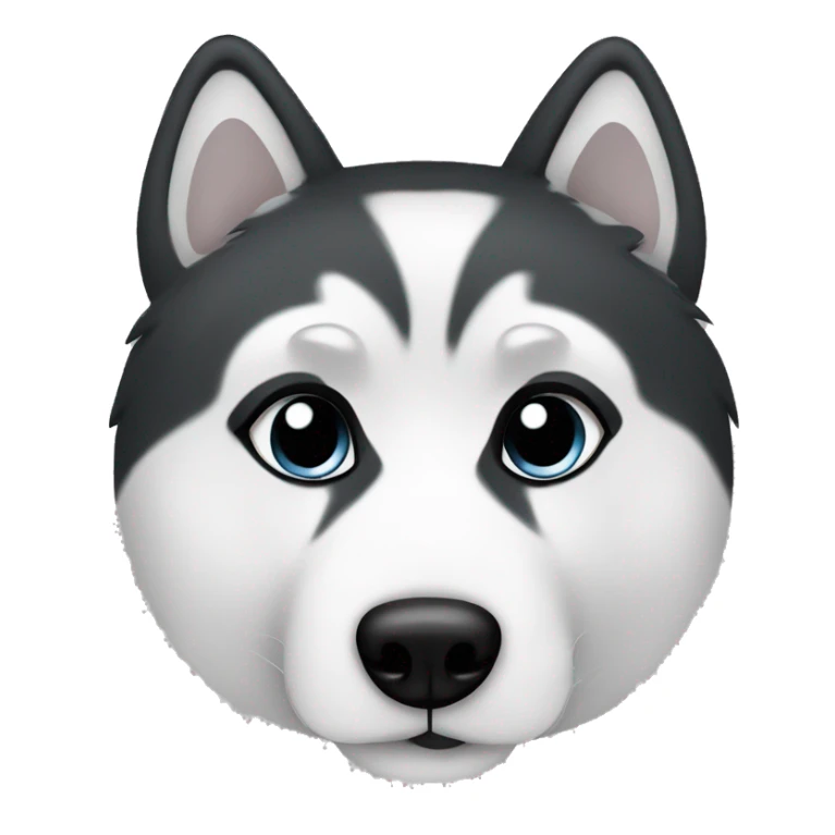 husky made with black and white hearts as color sticker