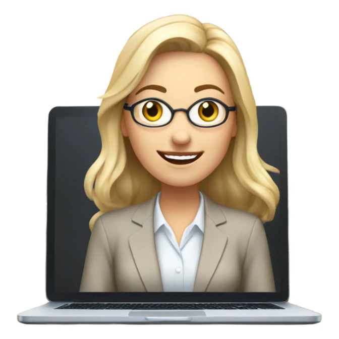 white woman  online teacher  sticker