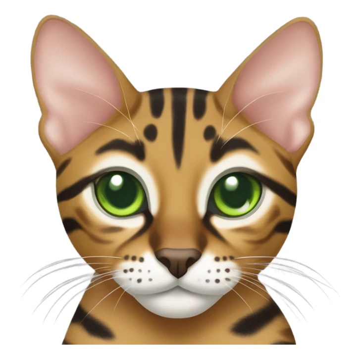 Bengal girl cat with striking green eyes sticker