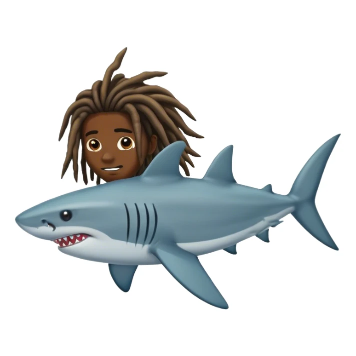 shark with dreads  sticker