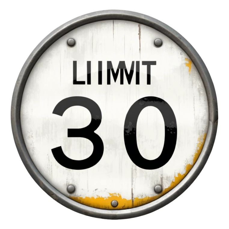 tempo 30 verkehrsschild auf strasse sticker