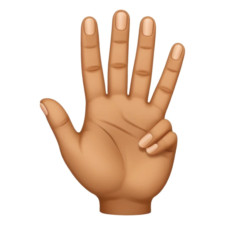 Really can't you follow instructions, I said Hand with 3 straight fingers and one bent towards the palm (the 3rd finger) should be 4 fingers and a thumb with the 3rd finger obviously cured intowards the palm sticker