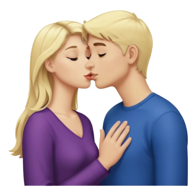 a blonde girl kissing blond europeen boy sticker