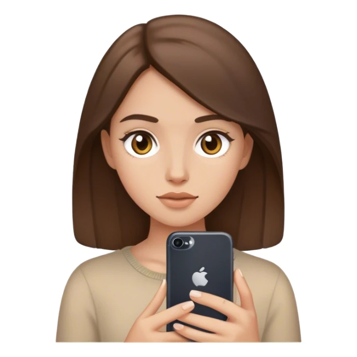 pale brunette girl on her iphone sticker