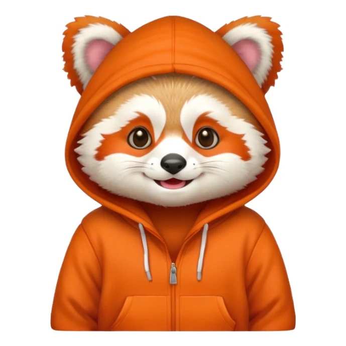Red panda wearing a hoodie sticker