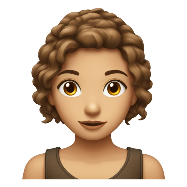 Jeune fille cheveux châtain yeux marrons  sticker