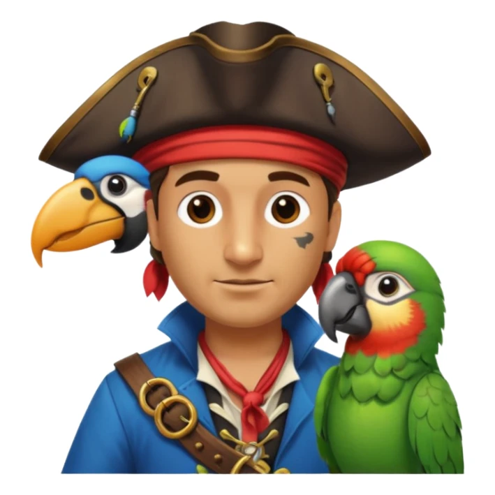 pirate and parrot sticker