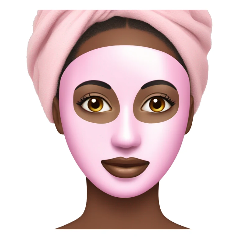 Lady with pastel pink face mask spa beauty full face relaxing sticker