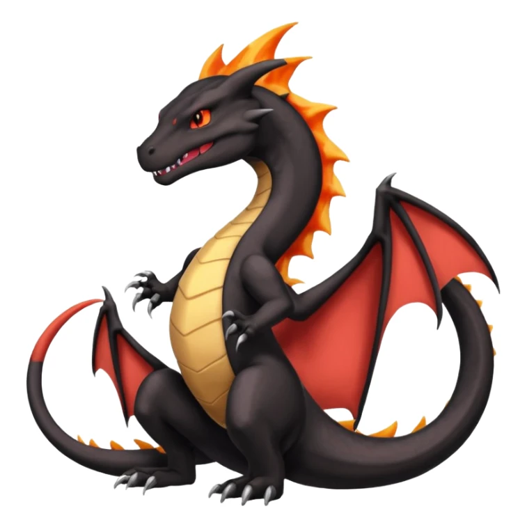 Black lanky elegant evil badass handsome cool beautiful Salandit-Shiny-Charizard-Salazzle-Seviper-fusion sticker