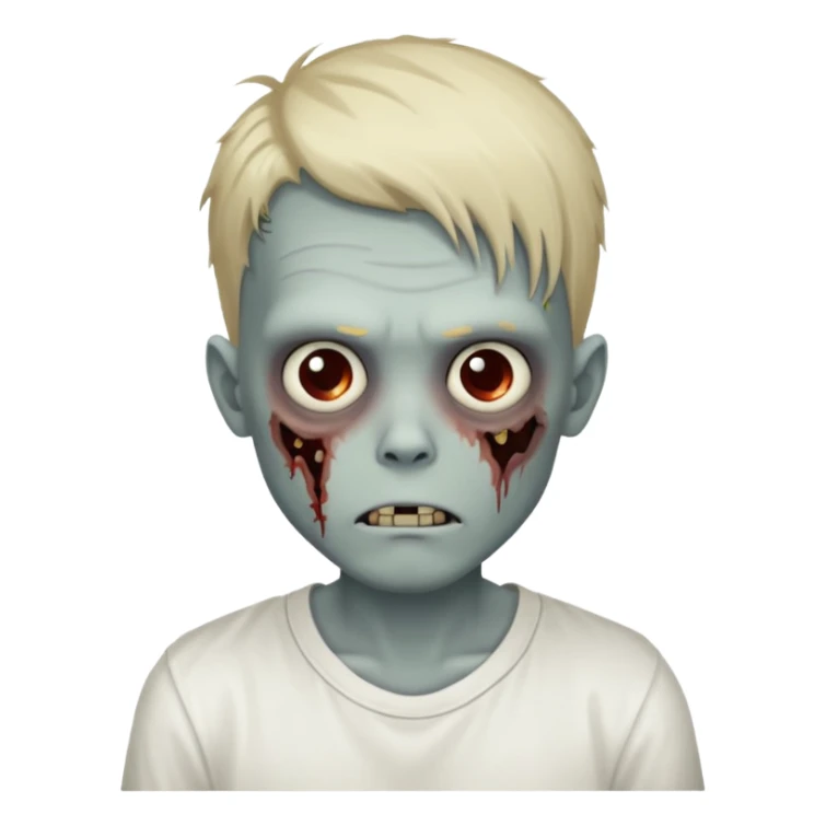 zombie boy with locks hair and white shirt sticker