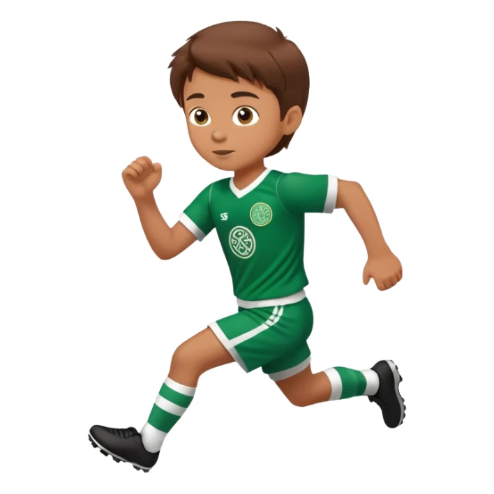 Celtic footballer running 6 years old brown hair boy sticker