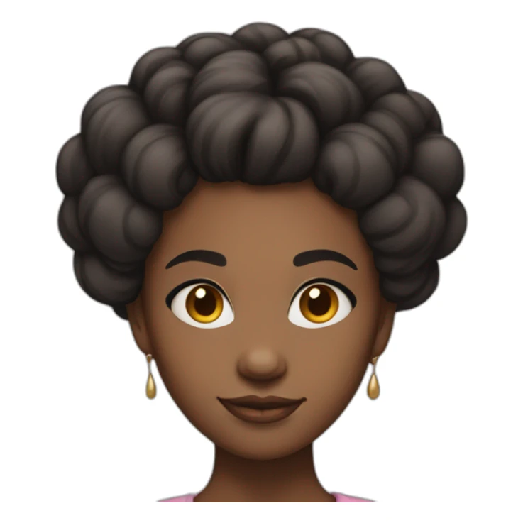 black girl with big fore head and short hair in a small bun sticker