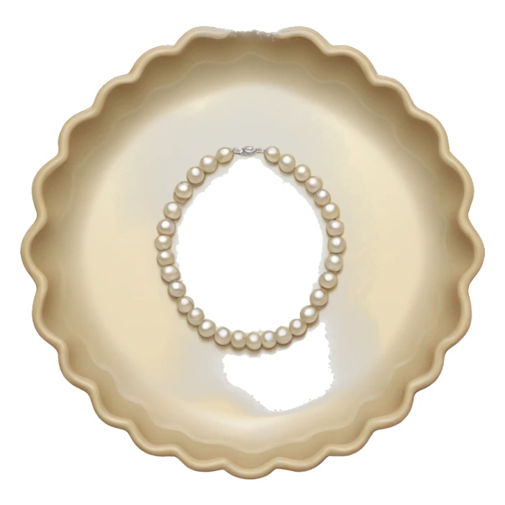 Beige scalloped tray with pearl necklace  sticker