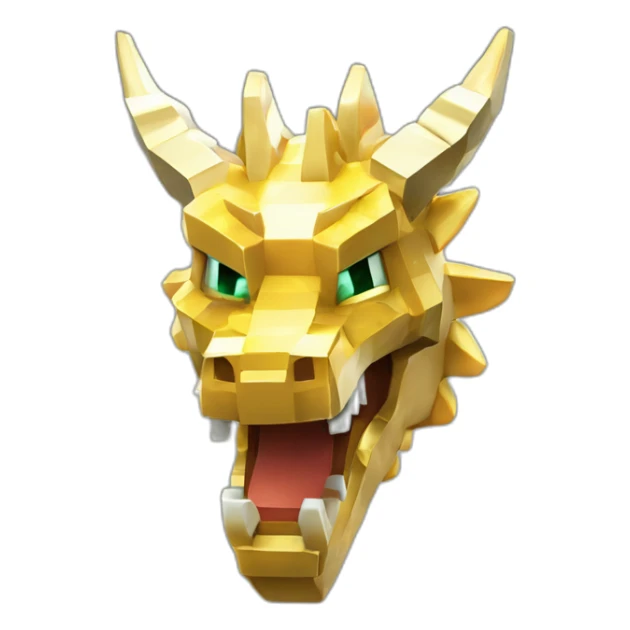 Minecraft Glow Gold Dragon Head Diamond Horn sticker