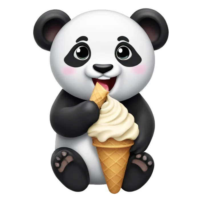 Panda eating ice cream sticker