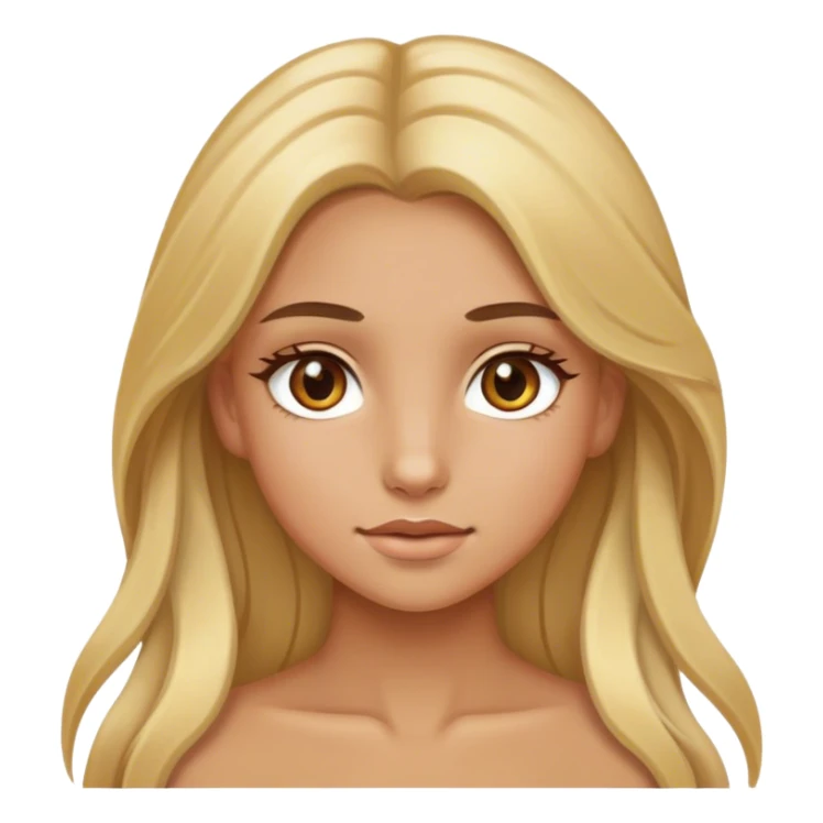 Tan girl with hazel eyes, and long blonde hair  sticker