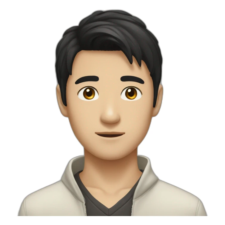 blackhair-boy-browneyes-Japanese-handsome-sideparted sticker