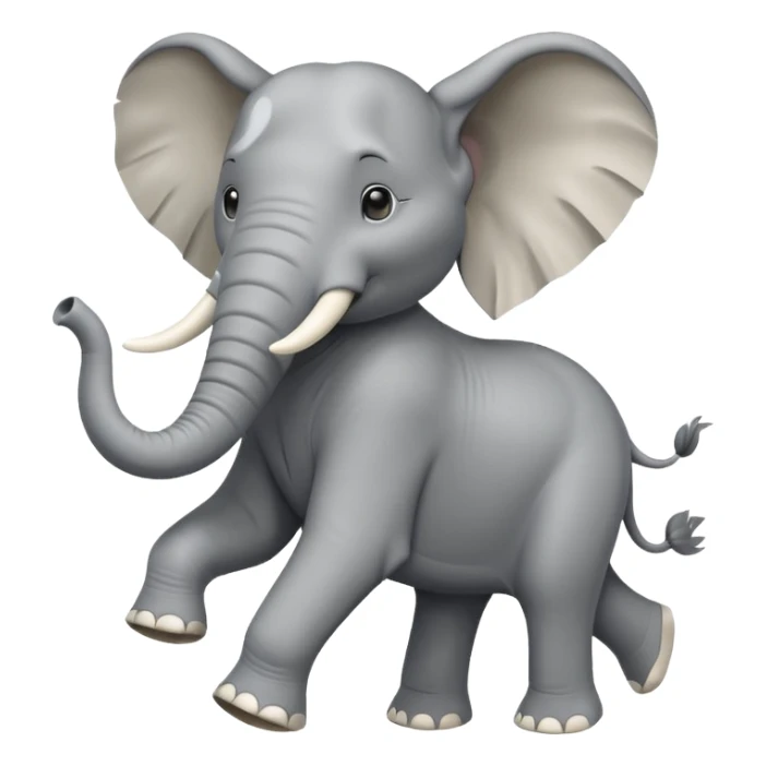an elephant running with a paper in its mouth  sticker