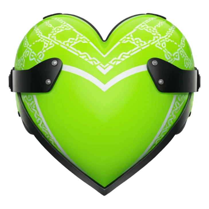 ate a Florecent green heart emoji as the same patterns as Lando Norris's helmet sticker