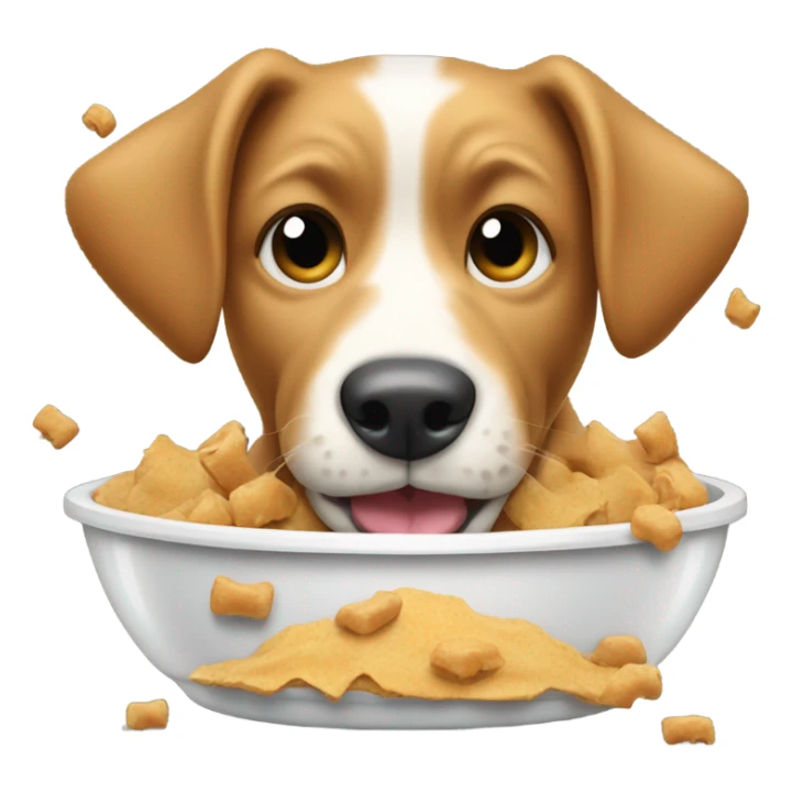 Dog eating food sticker