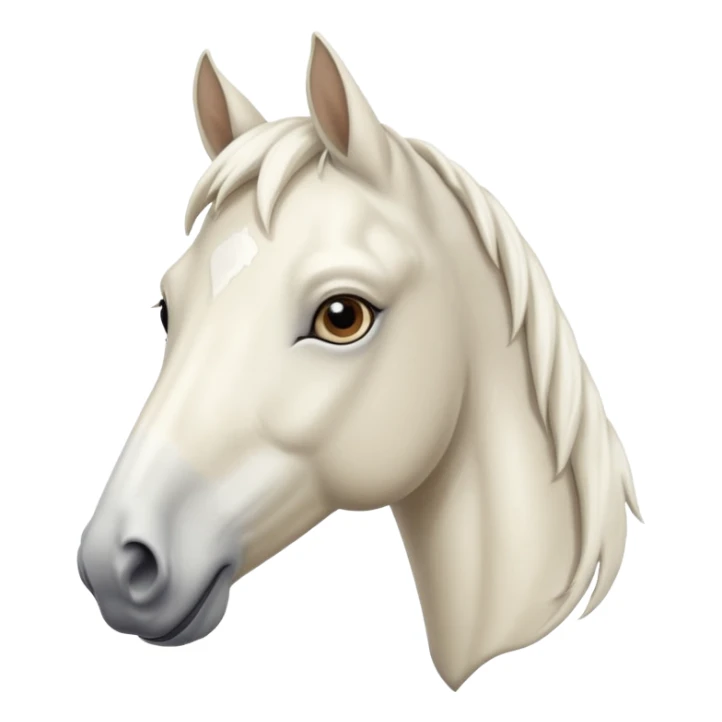 The face of a realistic white horse sticker
