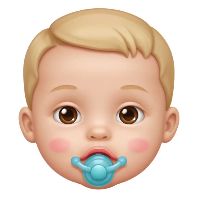 baby with pacifier in mouth sticker