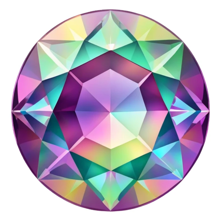 round mystic topaz holographic gem sticker