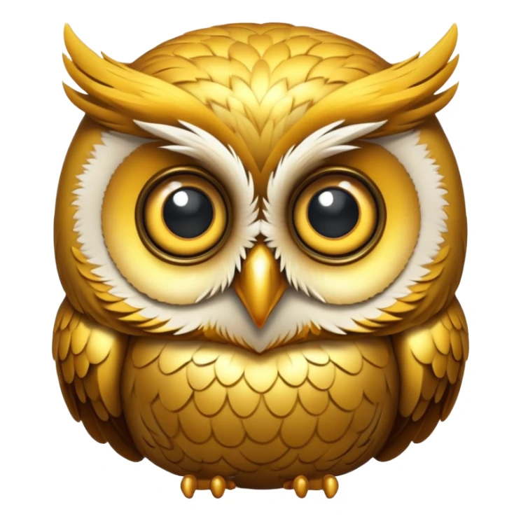 golden owl with big eyes sticker