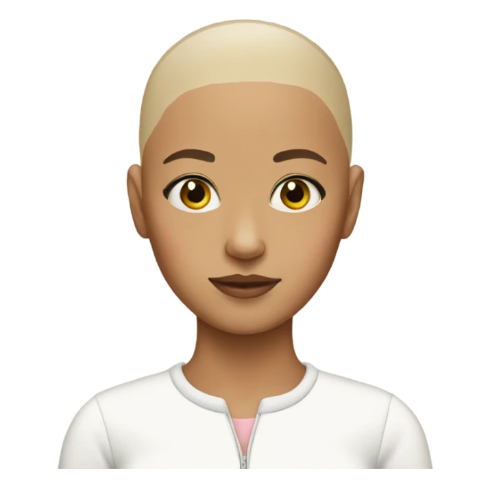 girl bald with no sourcils sticker