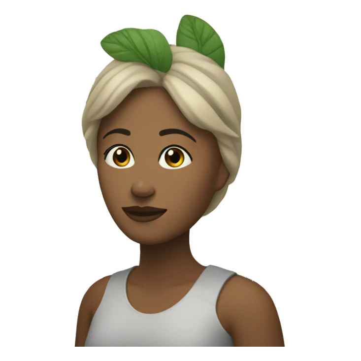 mujer blanca y pelo negro con plantas sticker