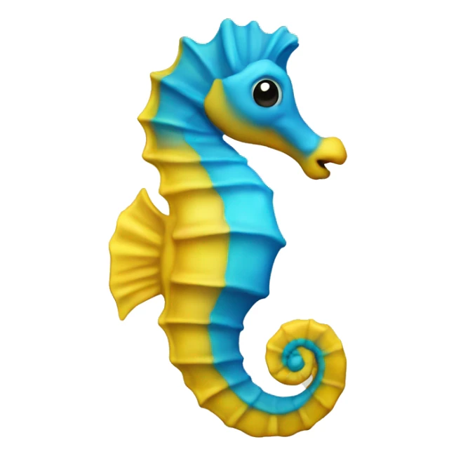 Yellow-blue seahorse  sticker