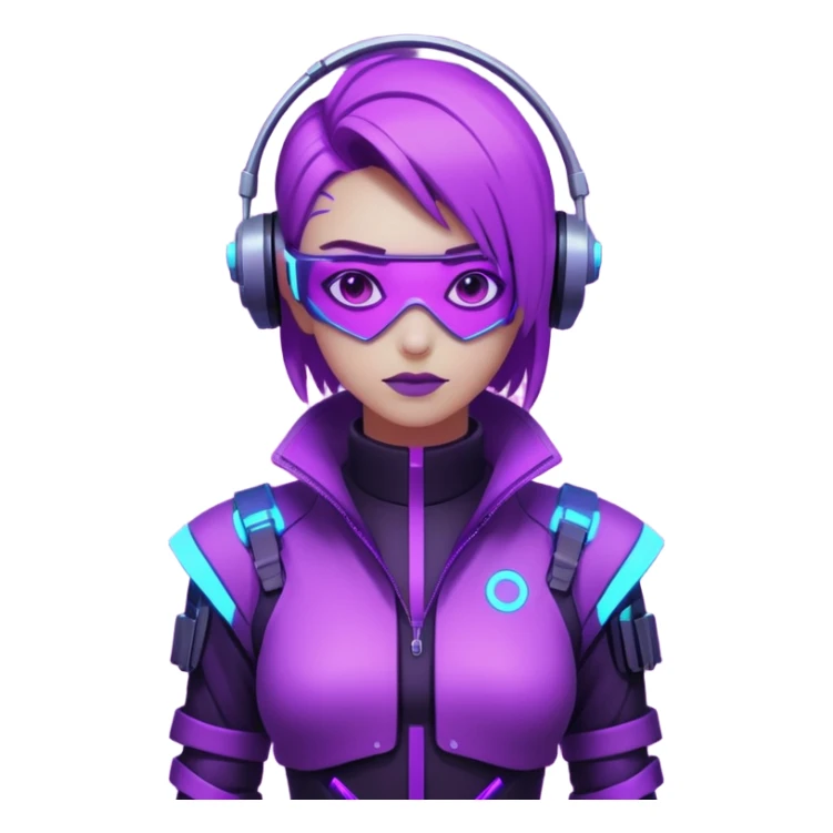 neutre gender neon cyberpunk light purple  sticker