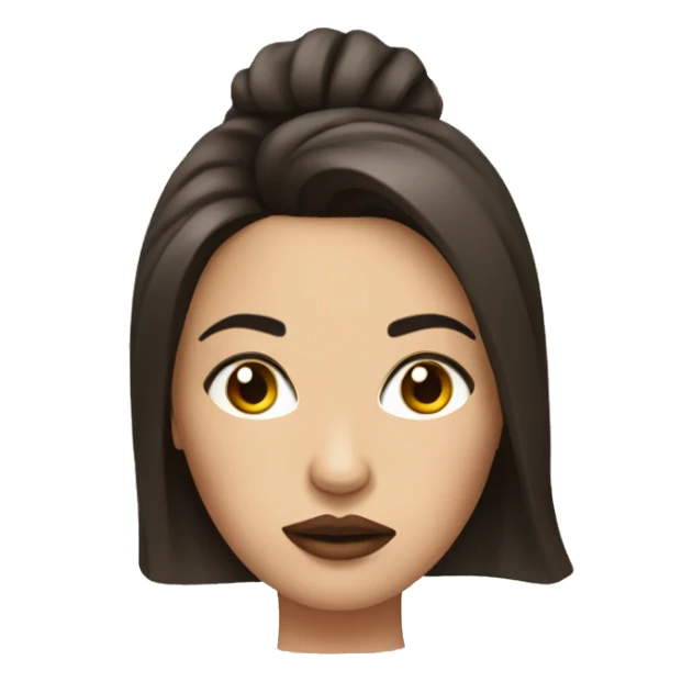 Brunette woman with brush on face pouty sticker