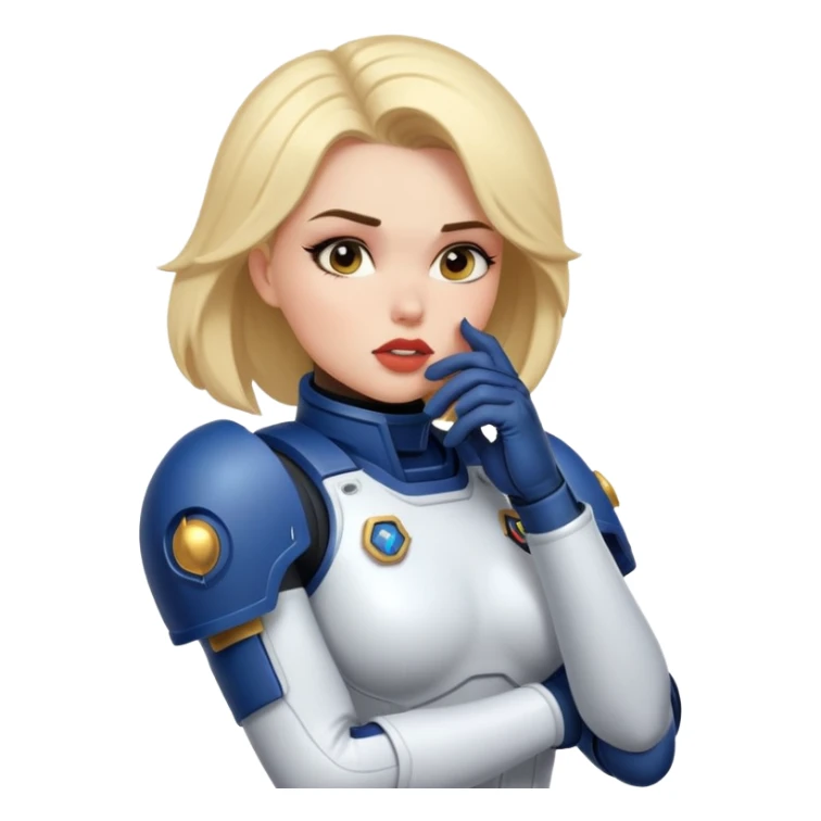 woman space marine in bodysuit whispering sticker