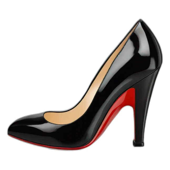 WEDGE heel LOUBOUTIN black PATENT sticker