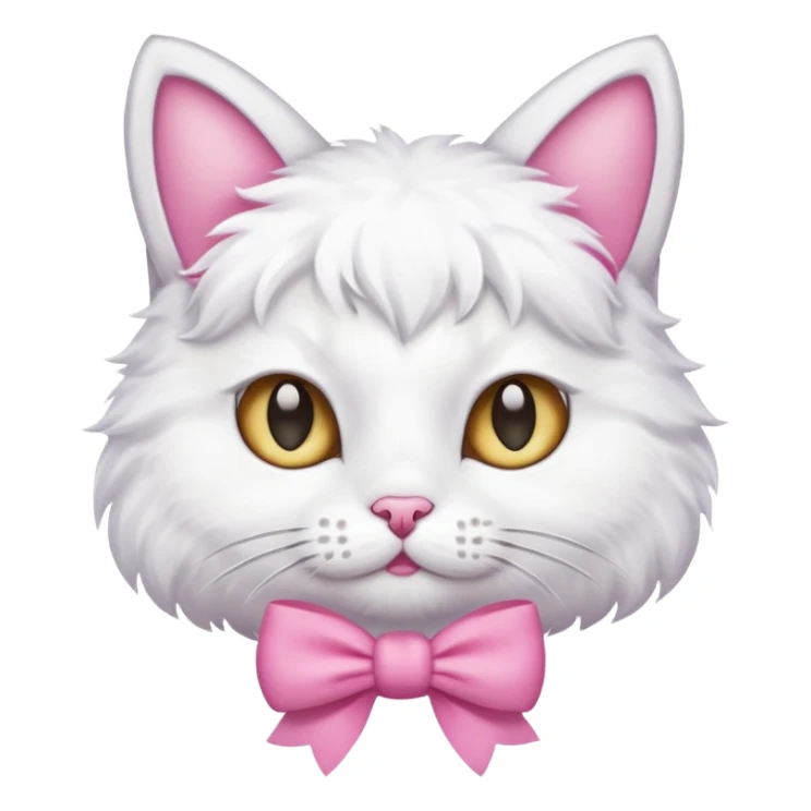 Un gato con un moño rosado en la cabeza sticker