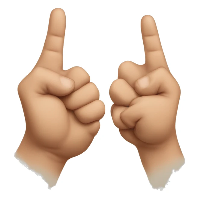 Two hands pointing at each other but fingers merge to one sticker