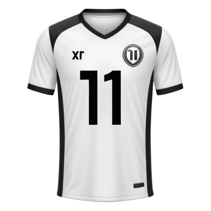 White and black soccer jersey with number 1 with and a logo on it sticker