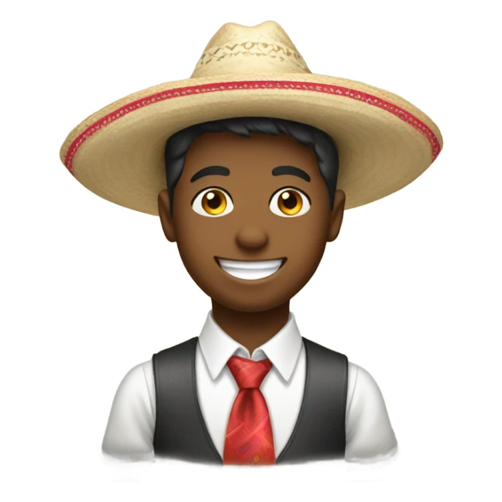 happy boys in neckties wearing sombreros  sticker